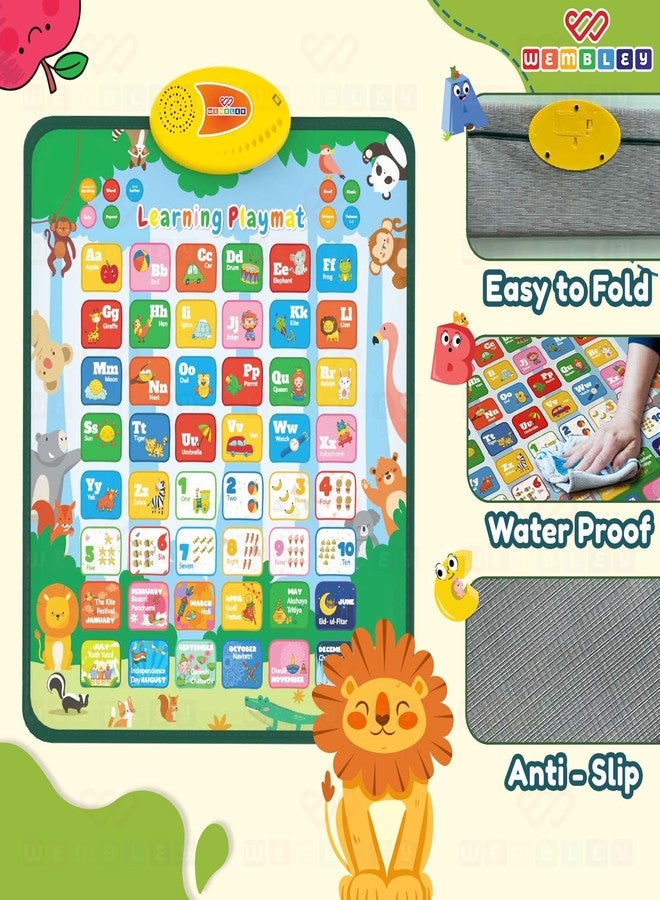 Wembley Preschool Talking ABCD Toys for Kids Learning Playmat Touch and Learn Letter, Word, Spelling & Quiz | Alphabet and Number Chart Montessori Educational Toys for 2+ Years Old Boy Birthday Gift - Image 4